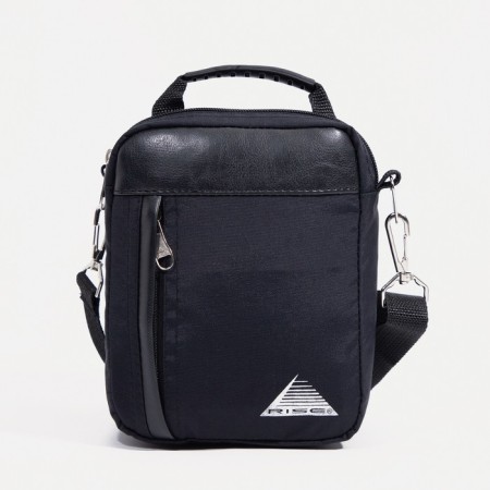 Male bag on lightning, rise, long belt, black color-1