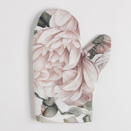 Mittens-Open "Ethel" peonies 20x27cm, 100% cotton, Vatin 250g/m2 (bilateral)-2