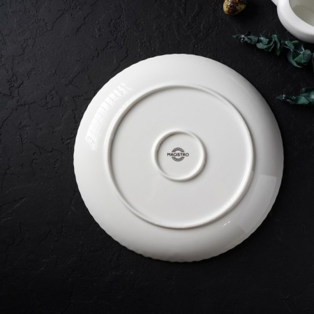 Porcelain dining porcelain Magistro "Tandy", D = 25 cm, white color-4