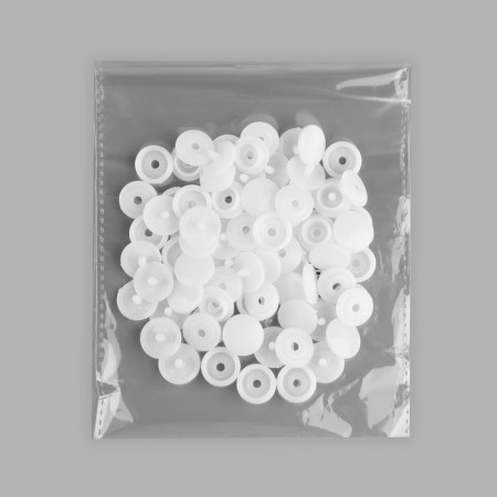 Plastic button, d = 15 mm, white color-4