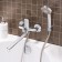 Bath mixer RMS SL128-006E, single-leaf, with shower, rotary surveillance, chrome 434147