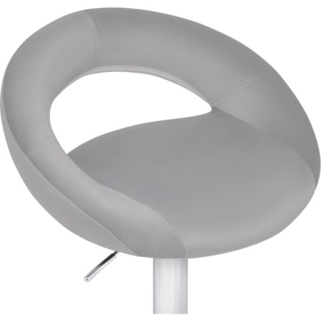 Baric stool OAZIS Metal/velor, chrome/gray 51x50x77 cm-4
