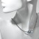 The necklace "Jewel" is large, white color in silver, 34 cm