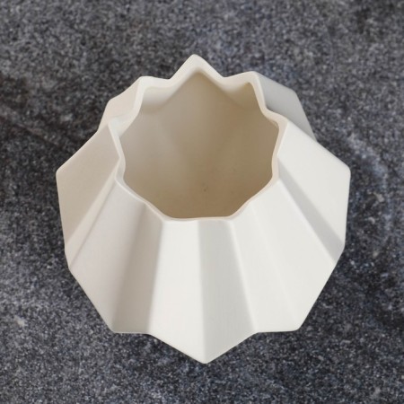Kashpo - Vase "Triangles" 13x13x14cm, white-3