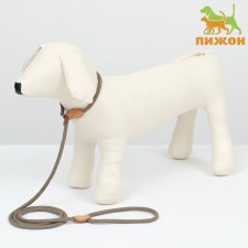 Ling-leather 150 cm x 6 mm, polyester and genuine leather, beige