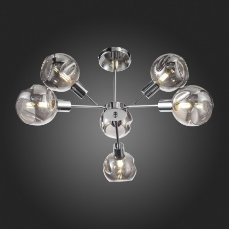 Ceiling EVOLUCE lamp. Sle155102-06. Gentore. 6x60 watts, E14, 65x65x35.5 cm, chromium color-4