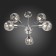 Ceiling EVOLUCE lamp. Sle155102-06. Gentore. 6x60 watts, E14, 65x65x35.5 cm, chromium color