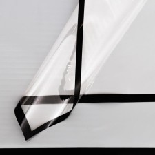 Film for decor and floristry, black, plain, transparent, universal, without drawing, sheet 1pcs, 58 x 58 cm