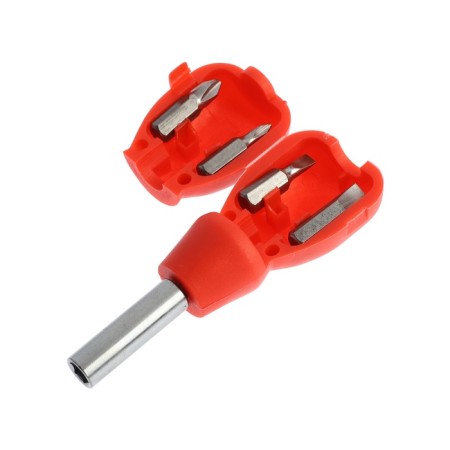 Screwdriver with a set bit scrap, plastic handle, 5 items-3