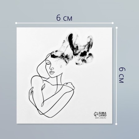 Black body tattoo "Black. Girl" 6x6 cm-1