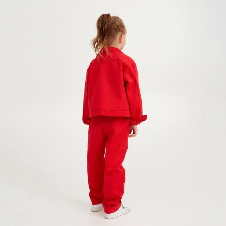 Jacket for Minaku girl: Casual Collection Kids, red color, height 128 cm-4