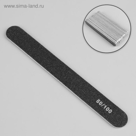 File - emery, abrasiveness 80/100, 18 cm, packing 20 pcs, black color-1