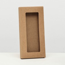Box for tiles of chocolate, craft, window, confectionery packaging, 18 x 9 x 1.4 cm set 5 pcs