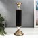Summary Metal for 1 candle "Column with crystals" black with gold 36x12x12 cm