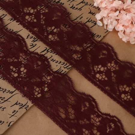 Capricon lace, 60 mm × 10 ± 1 m, burgundy color-1
