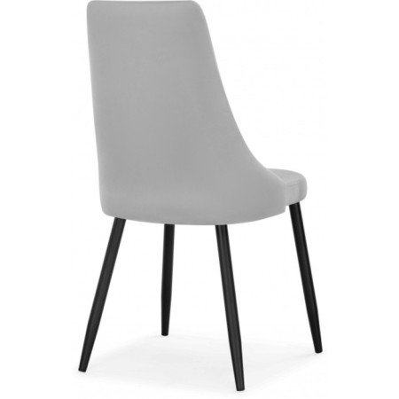 Stol on a metal frame is light gray, metal/velor, black/gray 49x60x95 cm-3