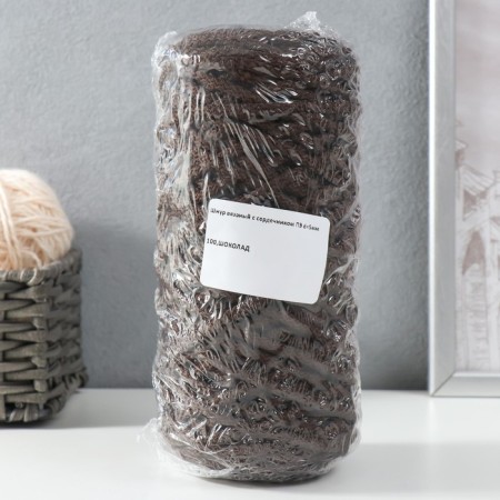 Knitting cord 100% polyester, width 5 mm 100m (chocolate)-4