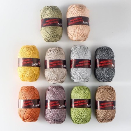 Yarn "Lux" 100% polypropylene 140m/50g set 10 pcs (kaleidoscope of flowers) mix