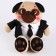Soft toy "Bonya", in a black suit