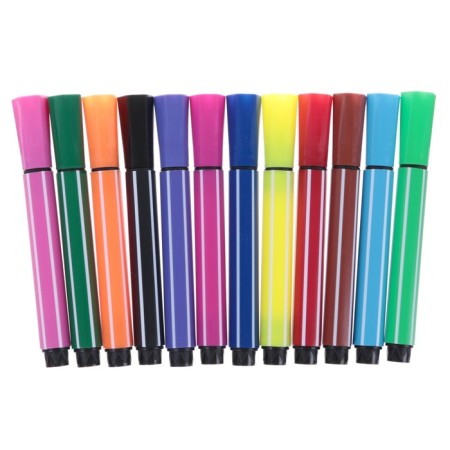 Flomasters 12 colors "owl", in a plastic tube, thickened, ventilated cap, mix-2