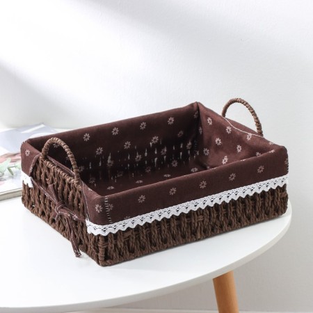 Basket for storage of handmade wicker work “Margarita”, 31 × 22 × 10 cm, brown color