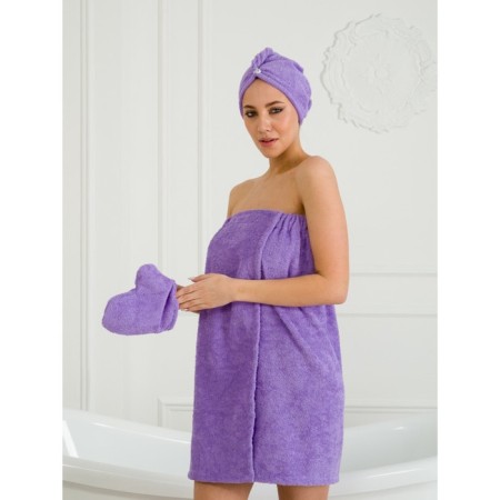 Set for a female bath: Chalma, Pareo, Mitten, Size XL-3XL-2