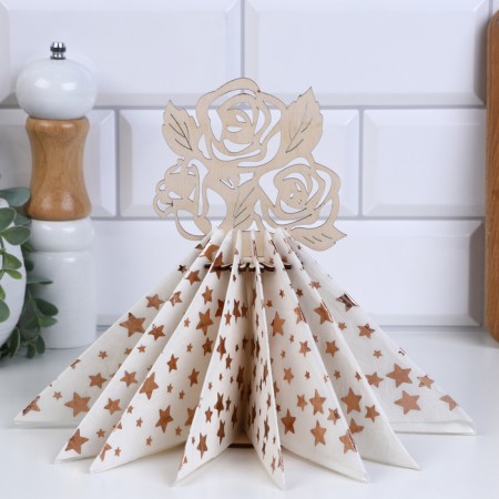 Wooden napkin "Roses", 20 x 10cm