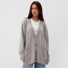 Cardigan Women's Mist with pockets, graphite, OneSize (44-48)
