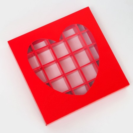 Box for sweets 25 pcs, 22 x 22 x 3.5 cm, scarlet-1