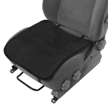 Nabbage in the front seat, artificial muton, on an antishk, 48 x 48 cm, black-1