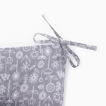 Сидушка на стул Этель "Цветы" цв. grey, 40х40 см, 100% п/э-6