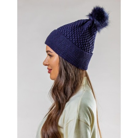 Women's cap, size 52-56, dark blue color-2