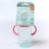 A bottle for feeding, a wide throat, 270 ml, with handles, turquoise/pink