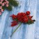 Decor "Winter Dreams" Red Balls Leaves of the branch, 16 cm