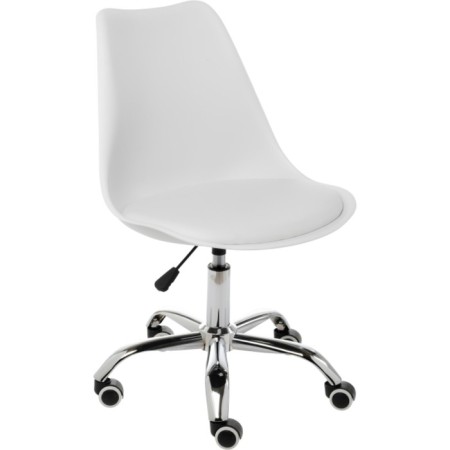 Computer chair Kolin Metal/Eco -leather/Plastic, Chrome/White 49x56x79 cm-9