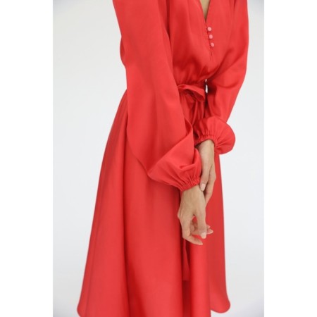 MIDI silk dress with a half-lusk skirt, size 46-4