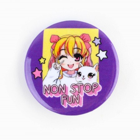 Metal icon, sunset "Cute anime", d = 2.5 cm, mix-4