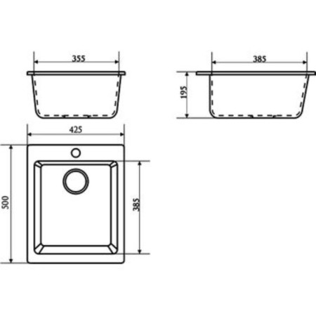 Kitchen carrier made of stone Marrbaxx Lindy Z8Q4, 425x500x195 mm, glossy, black-3