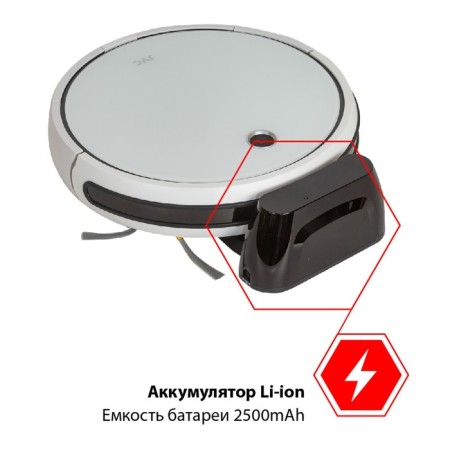 Робот пылесос jvc JH-VR510, 25 Вт, 0.5/0.11 л, белый-5