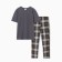 Male pajamas (T-shirt/pants), dark gray color, size 48