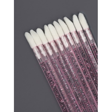 Applicators for lipstick and shine, set - 10 pcs, 9 cm, pink color-3