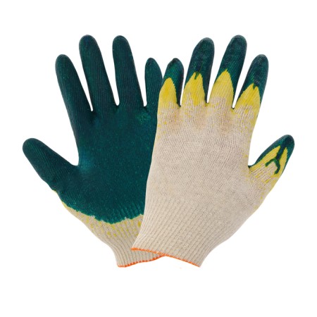 Garden gloves, x/b, knitting 13 class, size 9, double latex dousy, green-1
