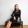 Women's dress, black color, size 46 (m)