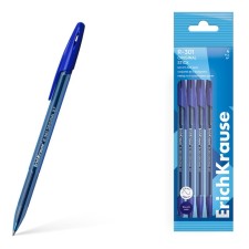 Set of ballpoint pens 4 pieces Erichkrause R-301 Stick Original Knot 1.0mm, blue color