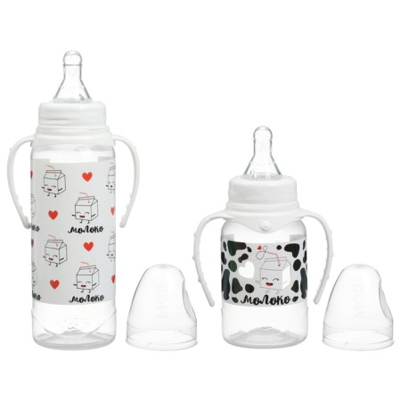 A set of bottles for feeding "I love milk" 150 and 250 ml-6