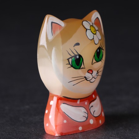 Сувенир "Кошка с ромашкой", селенит-2