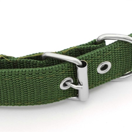 Collar "Comfort" Combined, 58 x 3 cm, Osh 45-52 cm, dark green-2