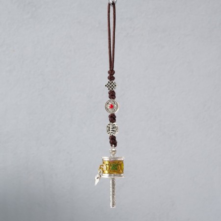 Suspension Metal "Prayer Wheel Nine Bagua palaces" 3x2.5x20 cm-2