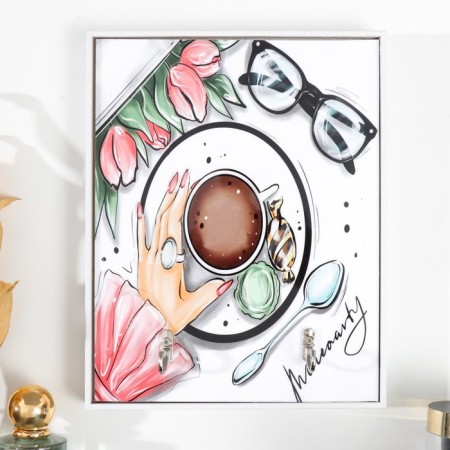 Decorative hooks 2 hooks "Break to cup of coffee" 19x24 cm