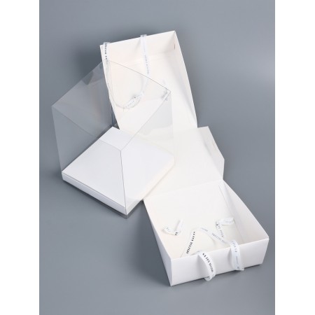 Box under the bento-port with ribbons, white, 25 x 25 x 27 cm-3